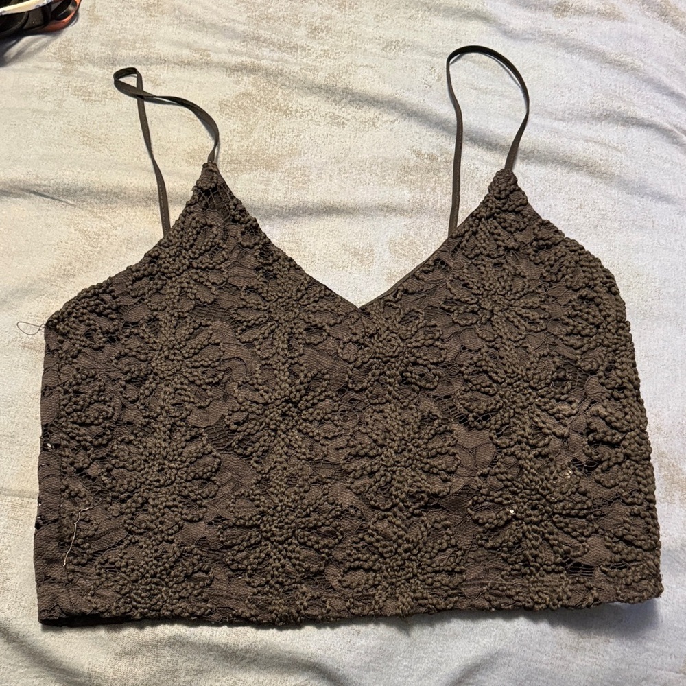 Zara Floral Lace Crop Top